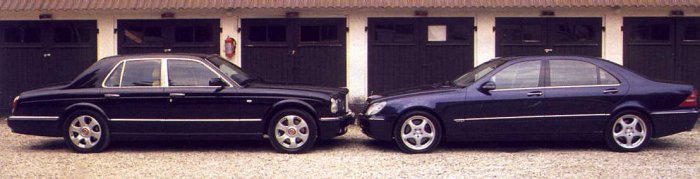 Bentley Arnage Red Label (links) en Mercedes Benz S 600 Lang.