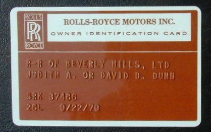 Owners ID card with the chassis-number.